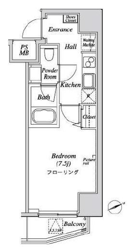 ニューガイアリルーム芝No.28 201 間取り図