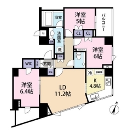 パークハウス中目黒 3階 間取り図