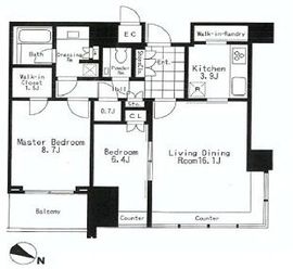 THE ROPPONGI TOKYO CLUB RESIDENCE 33階 間取り図