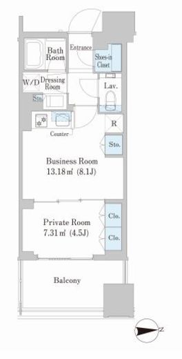 シティタワー銀座東 3階 間取り図