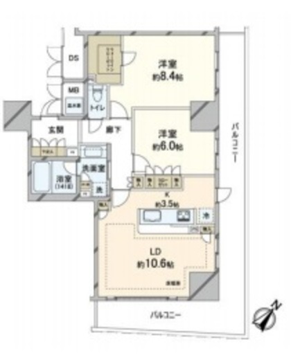 レフィール築地レジデンス 9階 間取り図