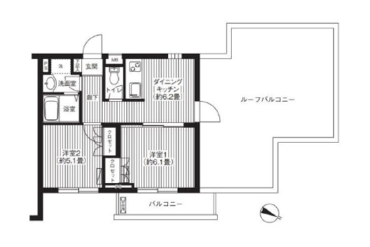 コスモリード駒沢大学 406 間取り図