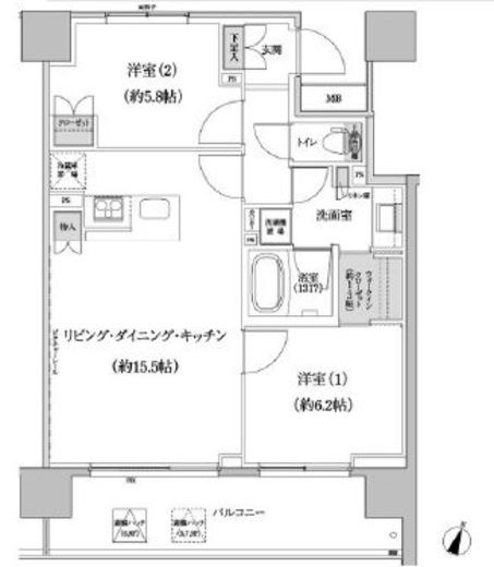 パークハビオ渋谷本町レジデンス 521 間取り図