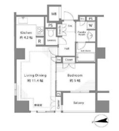 パークハウス市谷柳町 9階 間取り図