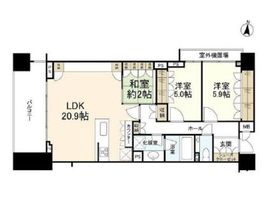 恵比寿パークハウス 6階 間取り図