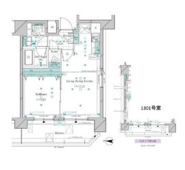 ガリシア錦糸町パークサイド 13階 間取り図