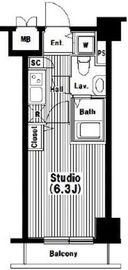 グランド・ガーラ高輪 9階 間取り図