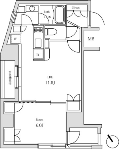 JP noie 小石川富坂 (ジェーピーノイエ小石川富坂) 301 間取り図
