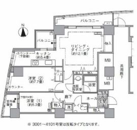 アクティ汐留 4116 間取り図