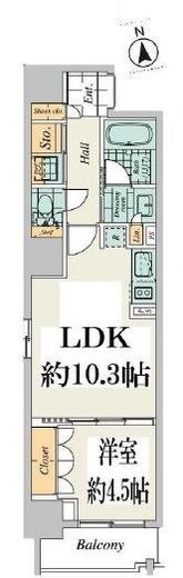 プライマル八丁堀 301 間取り図