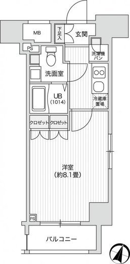 レジディア笹塚2 209 間取り図