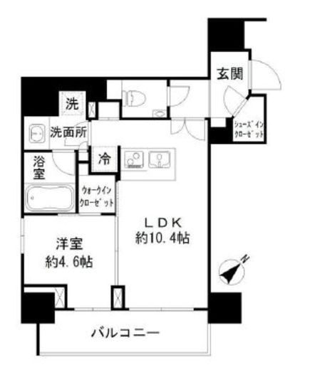 パークリュクス日本橋大伝馬町 4階 間取り図