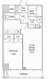 パレステュディオ新宿パークサイド 4階 間取り図