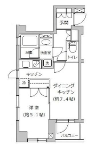 エスコートノヴェル白金高輪 2階 間取り図