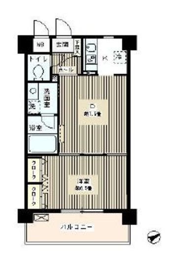 ルミエール祐天寺 405 間取り図
