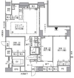 東雲キャナルコートCODAN 17-1012 間取り図