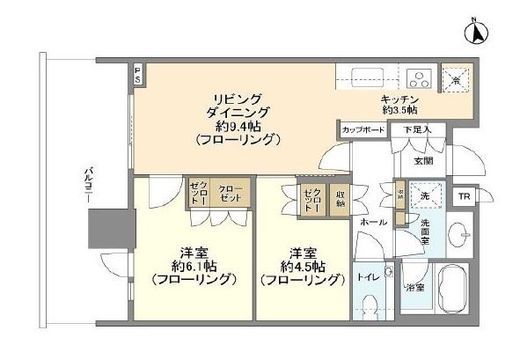 パークコート浜離宮ザ・タワー 22階 間取り図