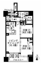 ミリアレジデンス中野坂上 6階 間取り図