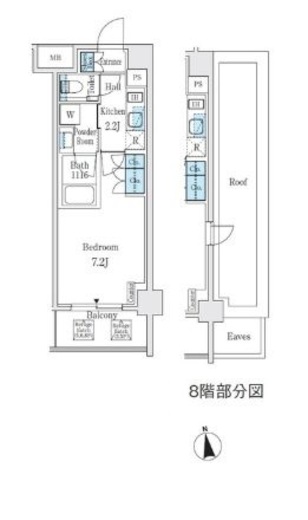 バウスフラッツ中野坂上 804 間取り図