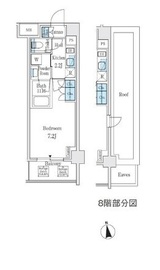 バウスフラッツ中野坂上 804 間取り図