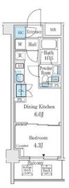 バウスフラッツ中野坂上 405 間取り図