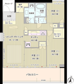 ガーデニエール砧ウエスト 501 間取り図