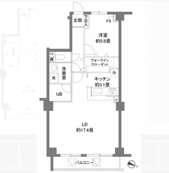 カスタリア原宿 204 間取り図