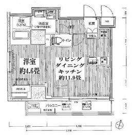 グランフォークス神田イーストタワー 1203 間取り図