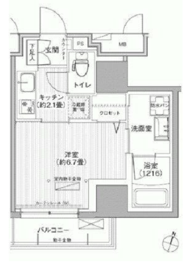 グランフォークス神田イーストタワー 1005 間取り図