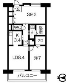 アクティ目黒駅前 2号棟 1002 間取り図