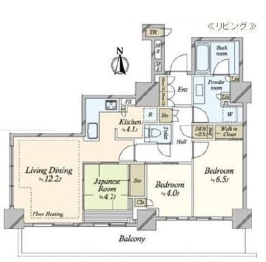 ブリリアタワー上野池之端 34階 間取り図