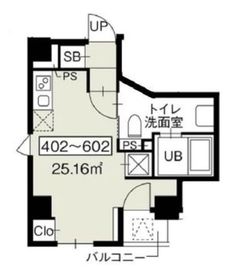 プラティーク月島 602 間取り図