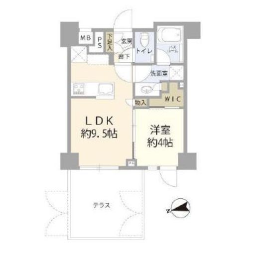 オープンレジデンシア東中野パークサイド 1階 間取り図