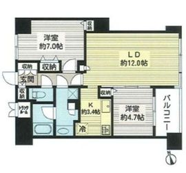 東新宿レジデンシャルタワー 12階 間取り図