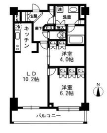 レジディア中落合 B610 間取り図