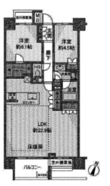 リビオレゾン人形町 4階 間取り図