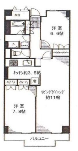 クレール白金台 7階 間取り図