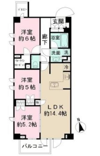 オープンレジデンシア代沢二丁目 2階 間取り図
