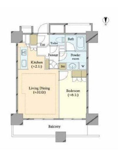 ライオンズ四谷タワーゲート 8階 間取り図