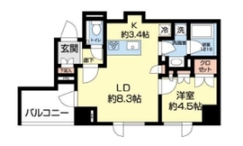 インプレスト東京八丁堀ル・サンク 8階 間取り図