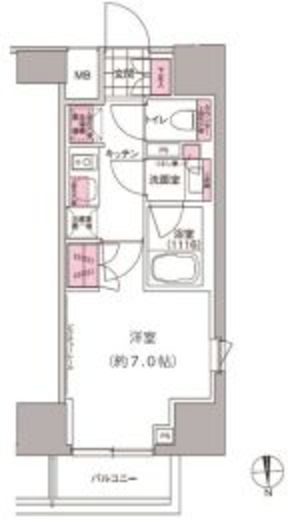プレジリア東日本橋 1407 間取り図