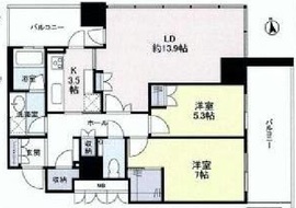 パークタワー目黒 23階 間取り図