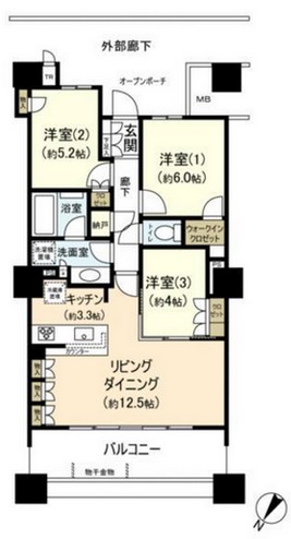 ブリリア有明スカイタワー 19階 間取り図