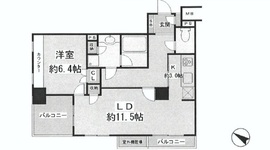 ファミール東銀座グランスイートタワー 6階 間取り図