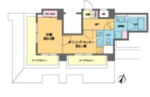 カスタリア南麻布 601 間取り図