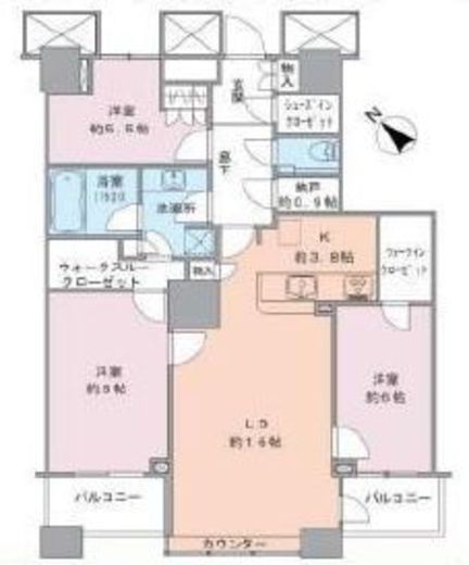 ザ・東京タワーズ ミッドタワー 40階 間取り図
