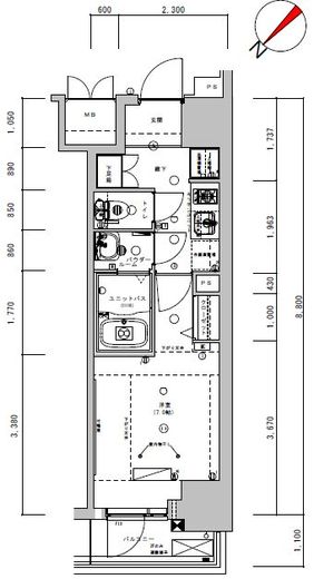 ライトテラス蔵前 410 間取り図