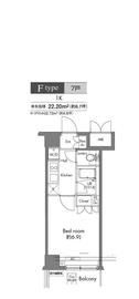 プラウドフラット早稲田 307 間取り図