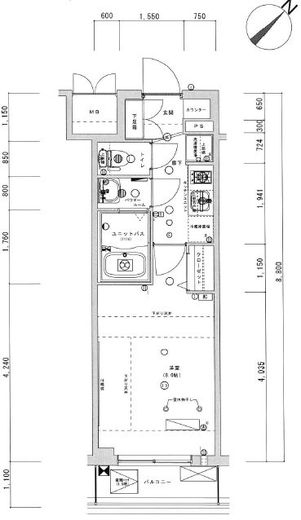 ライトテラス蔵前 402 間取り図