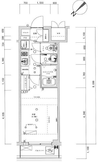 ライトテラス蔵前 409 間取り図